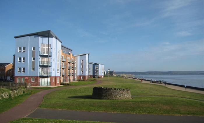 The penthouse is right on the beach
